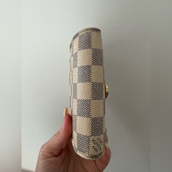 Louis Vuitton Damier Azur Trifold Joey Short Wallet on Chain w/insert! EUC - Picture 9 of 13